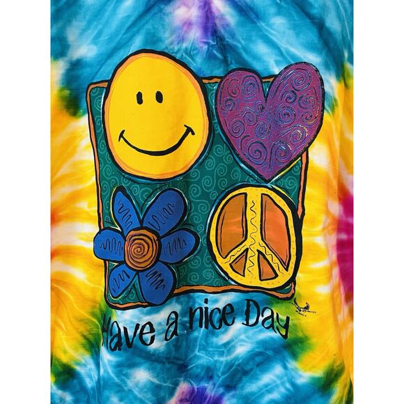 Love Unlimited Have a Nice Day Tye Dye T Shirt Size Large - Picture 3 of 8